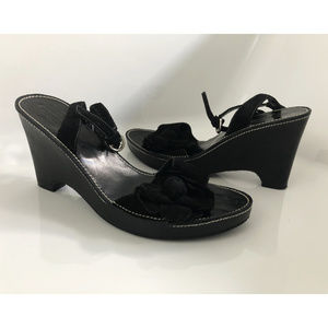 Black Suede & Leather Wedges by Coach sz 10B